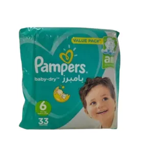 Pampers Baby-Dry Size 6 (13kg+) Diapers 33 Pcs