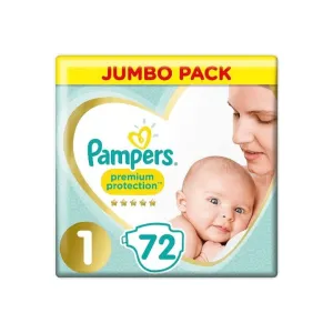 Pampers Premium Protection Size 1 Diapers 72 Pcs