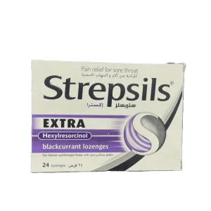 Strepsils Extra Blackcurrant Lozenges 24 Pcs