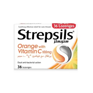 Strepsils Orange With Vit C Lozenges 36 Pcs
