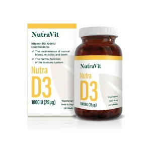 NutraVit Nutra Vitamin D3 1000IU Tablets 90 Pcs