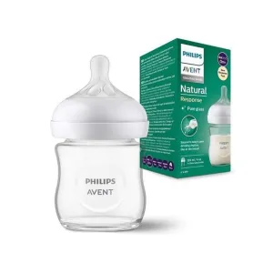 Avent Natural Response Pure Glass Baby Bottle 0m+ 120ml