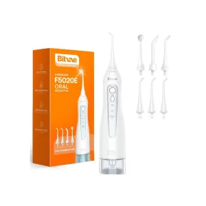 Bitvae Cordless F5020E Oral Irrigator Water Flosser With 7 Tips White