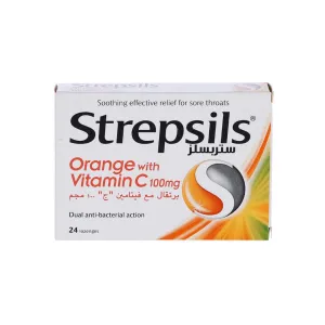 Strepsils Orange With Vit C Lozenges 24 Pcs