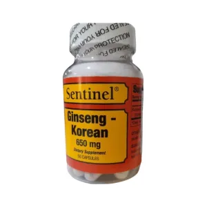 Sentinel Ginseng-Korean 650mg Capsules 50 Pcs