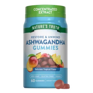 Nature's Truth Restore & Unwind Ashwagandha Natural Tropical Gummies 60 Pcs