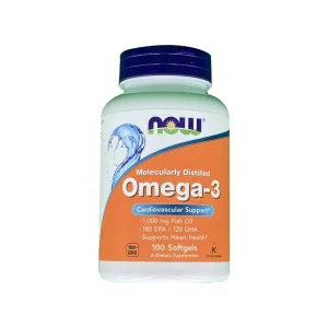 Now Molecularly Distilled Omega-3 Softgels 100 Pcs