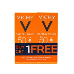 Vichy Capital Soleil SPF50+ Mattifying Dry Touch Sunscreen Fluid 2x50ml (Offer)