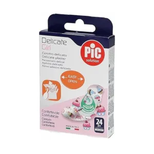 Pic Delicate Girl Comfortable Plaster With Anti Bacterial Pad Medium 24 Pcs