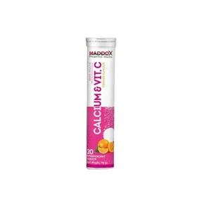 Maddox Calcium & Vitamin C Orange Flavour Effervescent Tablets 20 Pcs
