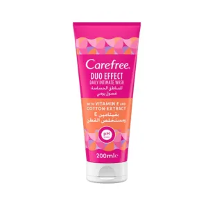 Carefree Duo Effect Daily Intimate Wash With Vit E & Cotton Extract 200ml