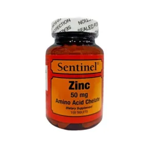 Sentinel Zinc 50mg Amino Acid Chelate Tablets 100 Pcs