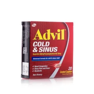 Advil Cold & Sinus Coated Caplets 20 Pcs