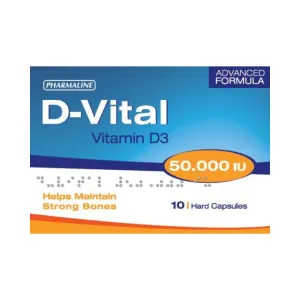 D-Vital Vitamin D3 50,000Iu Hard Capsules 10 Pcs