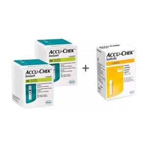 Accu-Chek Instant Test Strips 2x50 Pcs + Softclix Lancets 100 Pcs Offer Pack