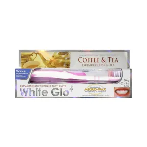 White Glo Coffee & Tea Drinkers Formula Toothpaste + Brush 150gm