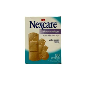 Nexcare Plastic Sheer Bandages Assorted Sizes 50 Pcs