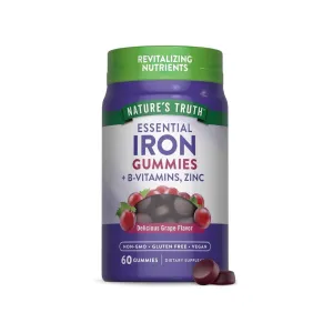 Nature's Truth Essential Iron Gummies Natural Grape Flavor 60 Pcs