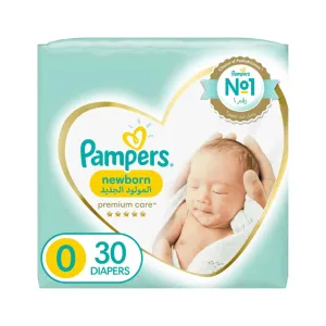 Pampers Premium Care Newborn Size 1 Diapers 30 Pcs