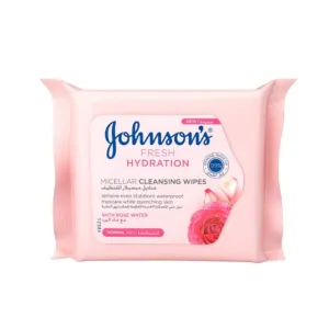 Johnson's Fresh Hydration Cleansing Wipes Rose Water 25 Pcs