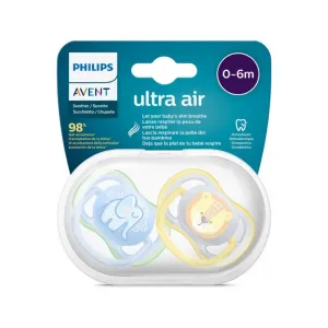 Avent Ultra Air Soother 0-6m Elephant & Owl 2 Pcs