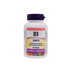 Webber Naturals Vitamin D3 1000 IU Tablets 100 Pcs