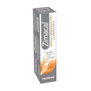 HealthAid Zimacal With Vitamin K & D Effervescent Tablets 20 Pcs