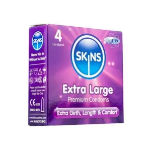 Skins Extra Large Premium Lubricated Condoms 4 Pcs