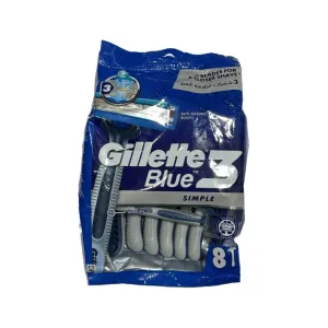 Gillette Blue 3 Simple Ultragrip Disposable Razor 8Pcs