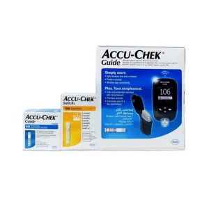 Accu-Chek Guide Glucose Meter Kit + 50 Test Strips + Lancets