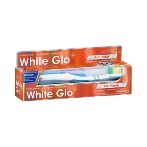 White Glo Anti Plaque Toothpaste + Brush 150gm