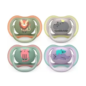 Avent Ultra Air Sterilised Pacifier Animal Shapes 6-18m 2 Pcs