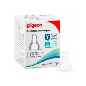 Pigeon Peristaltic Silicone Nipple Y-Cut (6-7m) Slim Neck 1 Pc