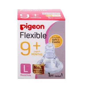 Pigeon Flexible Soft & Elastic Nipple Round Hole Large 9m+ 1 Pc
