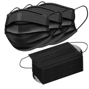 Muxlang Disposable 3-Ply Face Masks Black 50 Pcs
