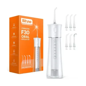 Bitvae Cordless F30 Oral Irrigator Water Flosser 5 Modes With 6 Tips White