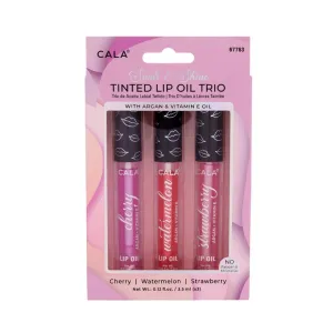 Cala Tinted Lip Oil Trio Cherry Watermelon & Strawberry 3x3.5ml