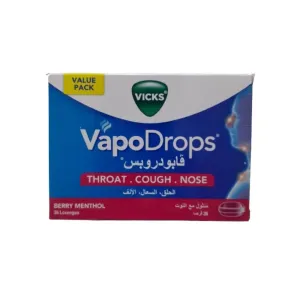 Vicks VapoDrops Berry Menthol Lozenges 36 Pcs