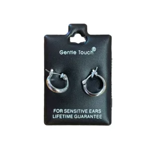 Gentle Touch Silver Loop Stud Earrings For Sensitive Ears