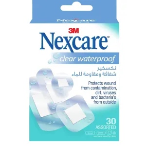 Nexcare Clear Waterproof Bandages Assorted Sizes 30 Pcs