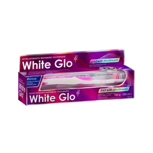 White Glo 2IN1 with Mouthwash + Toothbrush 150gm