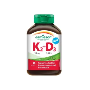 Jamieson K2 120mcg + D3 1000IU Softgels 30 Pcs
