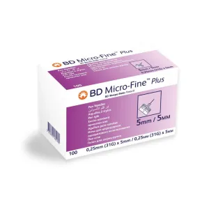 BD Micro-Fine Plus 5mm 31G Pen Needles 100 Pcs