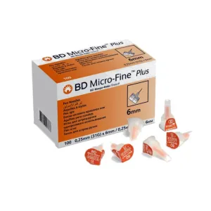 BD Micro-Fine Plus 6mm Insulin Pen Needles 100 Pcs
