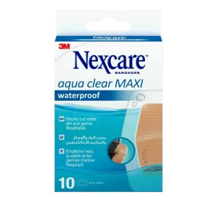 Nexcare Aqua Clear Maxi Waterproof Bandages 60mm x 88mm 10 Pcs