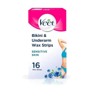 Veet Bikini & Underarm Waz Strips 16's All Skin Type