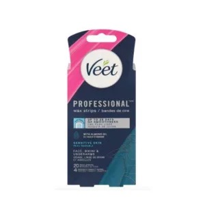 Veet Professional Wax Strips With Almond Oil For Sensitive Skin 20's