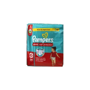 Pampers Rash Protection Size 6 Diaper Pants 34 Pcs