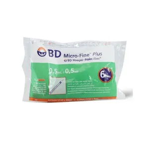 BD Micro-Fine Plus Insulin Syringes 6mm 0.5ml 100 Pcs