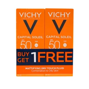 Vichy Capital Soleil Mattifying Dry Touch Sunscreen Fluid SPF50+ 2x50ml Offer Pack